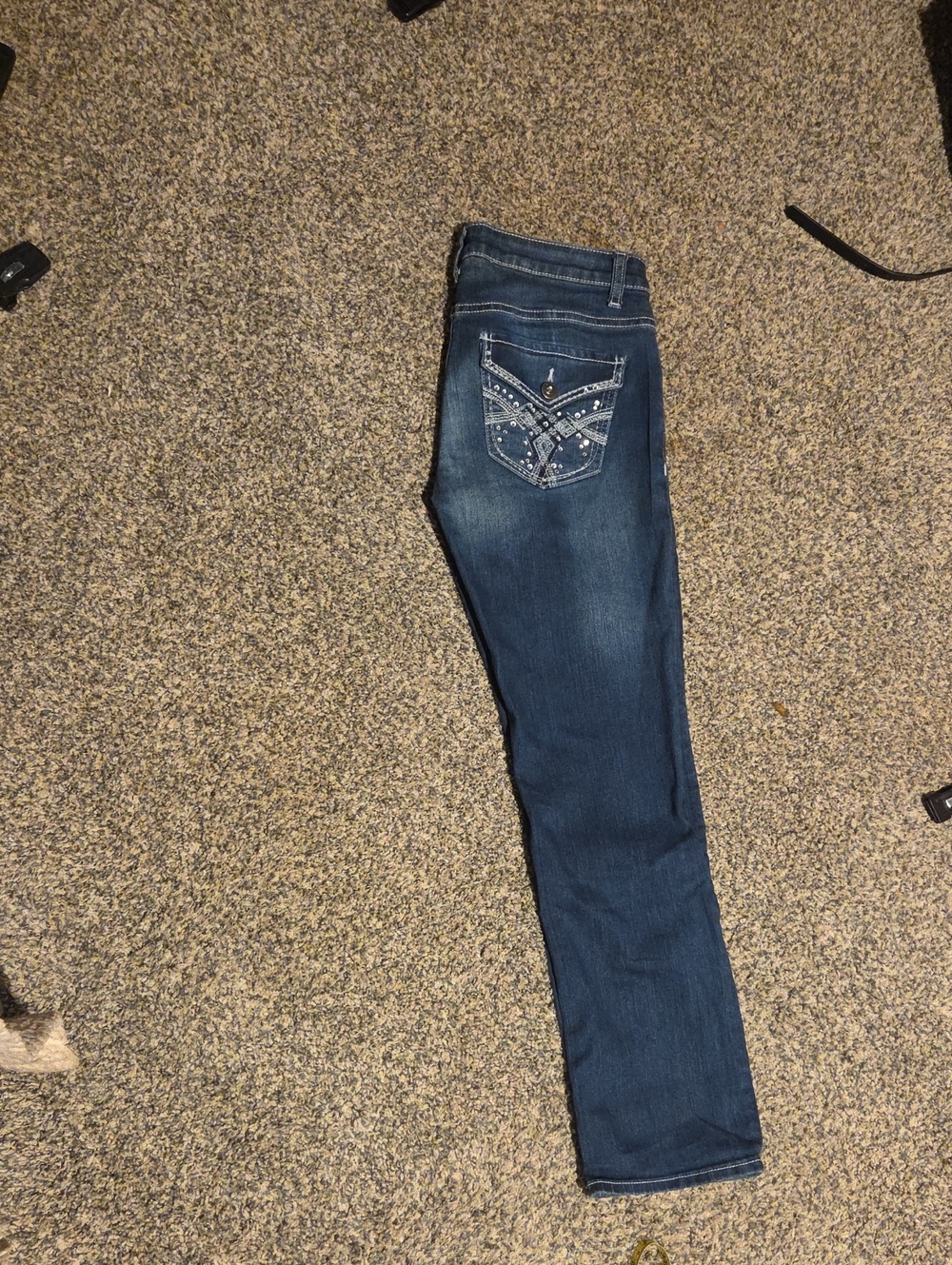 Apt. 9 Dark Blue Embellished Women's Capris